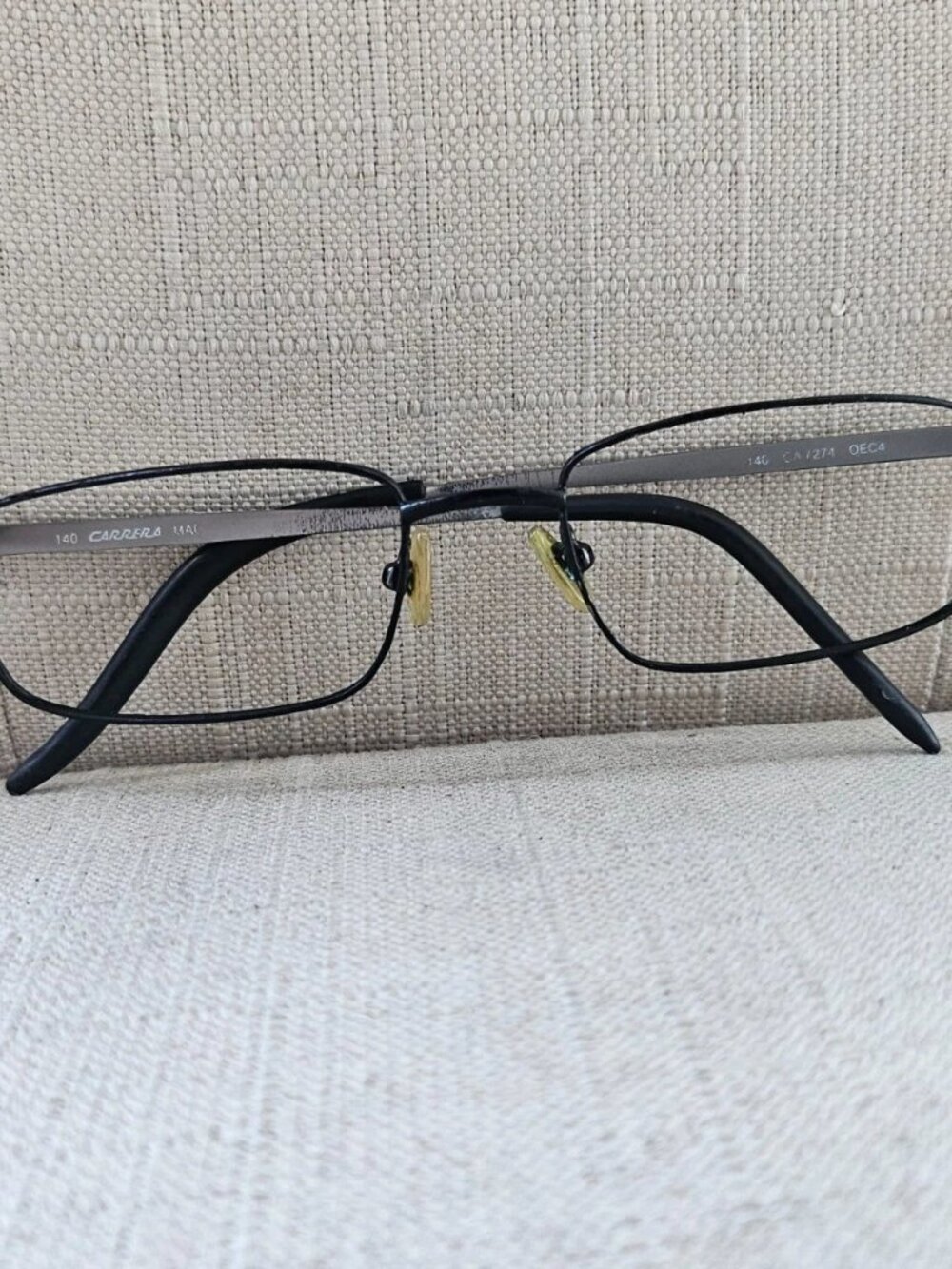 Vintage Carrera Men Eyeglasses Frame Black/Gunmetal Tone Eyewear CA7274 Italy - Picture 3 of 13